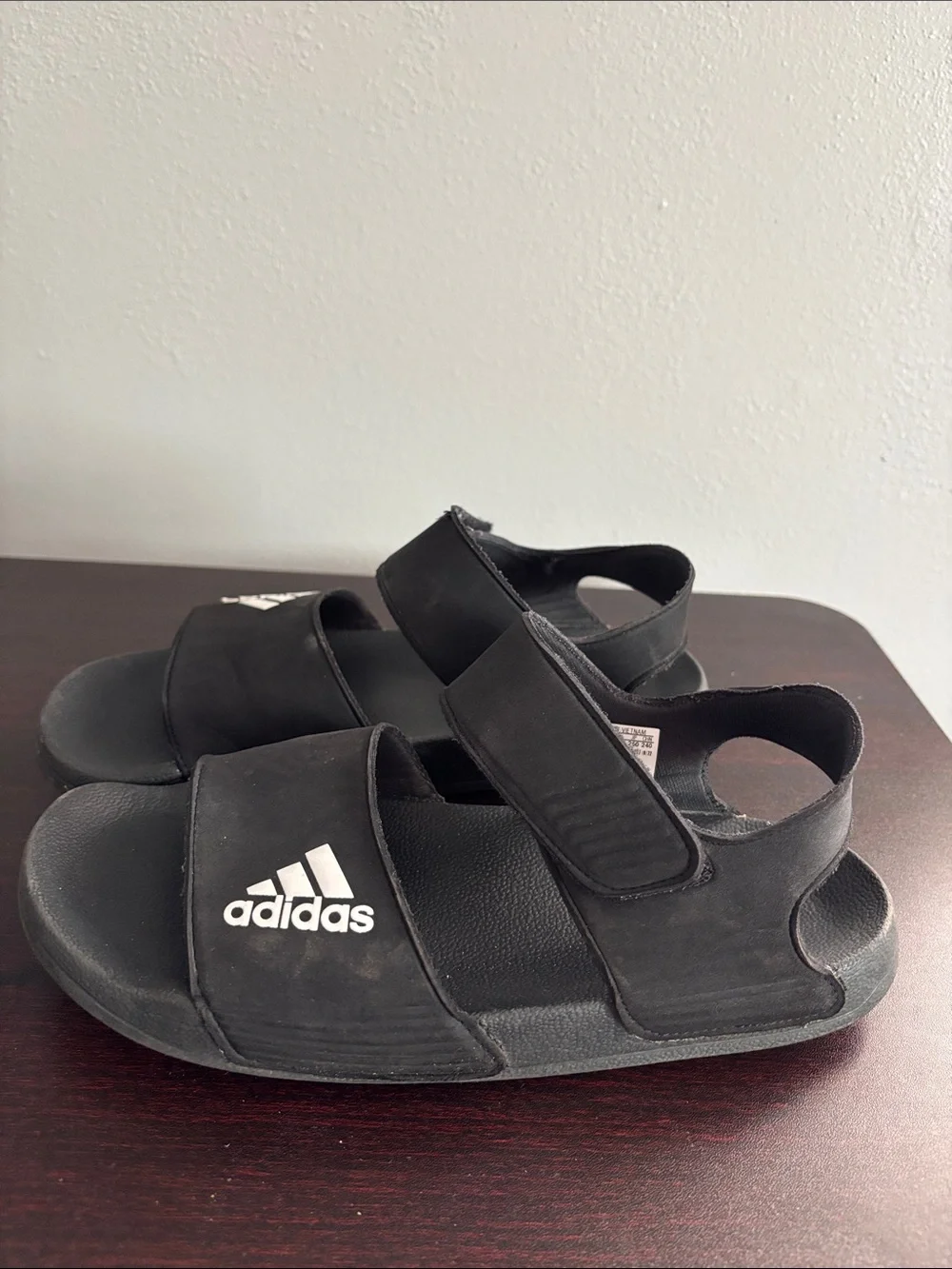 adidas Black Kids' Dual-Strap Sport Sandals